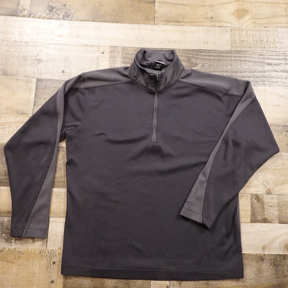 Nike Dri-FIT 1/4 Zip Long Sleeve‎ Pullover – Men's Size Large – Black/Gray
